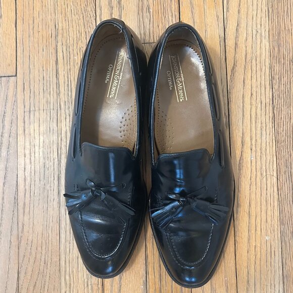 Johnston & Murphy Other - Johnston & Murphy Tassel Leather Loafers Mens Size 10.5 Black Dress Shoes
